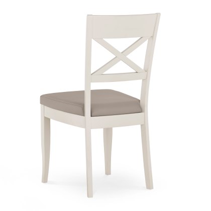 Freeport X Back Dining Chair With Faux Leather Seat Pad Grey