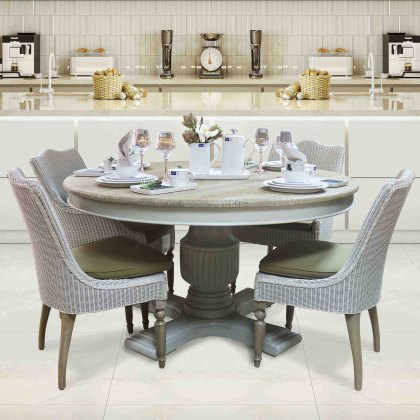 Georgia 8 Person Round Dining Table Grey & Oak