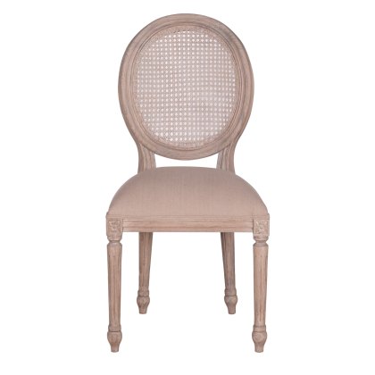 Georgia Rattan Back Dining Chair With Beige Fabric Seat Pad Rustic Brown Georgia Rattan Back Dining Chair With Beige Fabric Seat Pad Rustic Brown