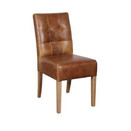 Colin Dining Chair Faux Leather Brown