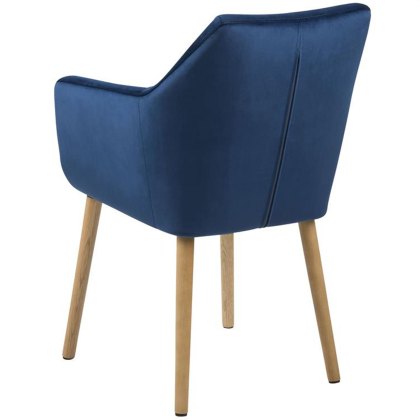 Nora Carver Dining Chair Fabric Dark Blue