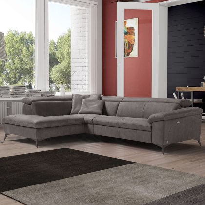 Martine 4 Seater Sofa With 2 Electric Recliners Microfibre Fabric