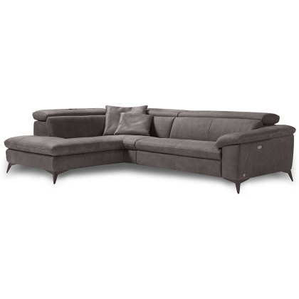 Martine 4+ Seater Sofa With Chaise LHF + 1 Electric Reclining Position Microfibre Fabric Martine 4+ Seater Sofa With Chaise LHF + 1 Electric Reclining Position Microfibre Fabric