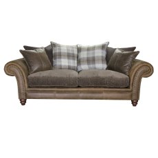 Hudson 3 Seater Scatter Back Sofa Option 5 Fabric & Leather Hudson 3 Seater Scatter Back Sofa Option 5 Fabric & Leather