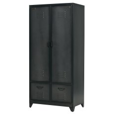 VT Wonen 2 Door & 2 Drawers Gym Locker Wardrobe Black