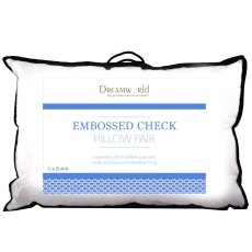Embossed Check Microfibre Pillow Pair Embossed Check Microfibre Pillow Pair