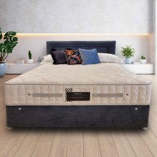 Imperial Pocket Platform Top Divan Set Plush Velvet Fabric (Multiple Sizes)