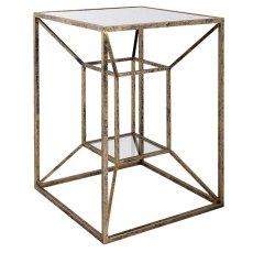 Solomon Side/Lamp Table Black & Gold
