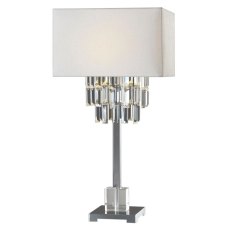 Resana Table Lamp Silver With White Shade Resana Table Lamp Silver With White Shade