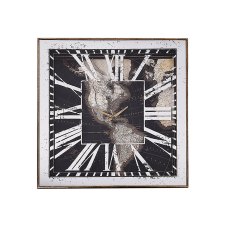 Luca Square Clock With Antique Brass Surround Luca Square Clock With Antique Brass Surround