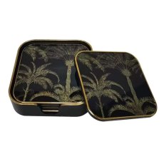 Palm Tree Coasters Gold & Black (Set of 5) Palm Tree Coasters Gold & Black (Set of 5)
