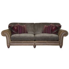 Hudson 4 Seater Sofa Option 1 Fabric & Leather Hudson 4 Seater Sofa Option 1 Fabric & Leather