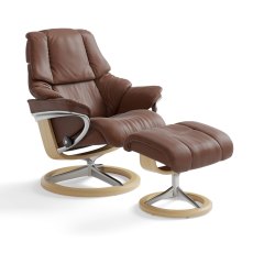 Reno Small Chair With Signature Base & Footstool Paloma Leather Reno Small Chair With Signature Base & Footstool Paloma Leather