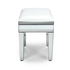 Liberty Bedroom Stool White & Silver