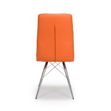Tampa Dining Chair Faux Leather Orange