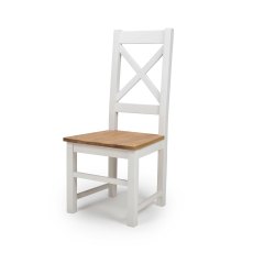 Portland Cross Back Dining Chair Painted White