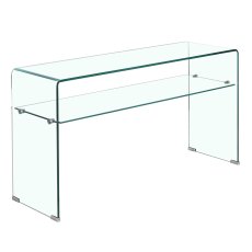 Emily Console Table With Shelf Glass Emily Console Table With Shelf Glass