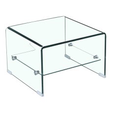 Emily Side/Lamp Table With Shelf Glass