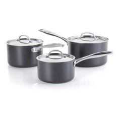 Hard Anodised Non-Stick 3 Piece Saucepan Set Hard Anodised Non-Stick 3 Piece Saucepan Set
