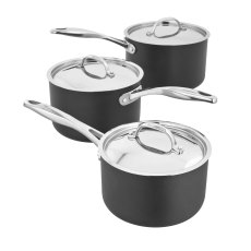 Hard Anodised Non-Stick 3 Piece Saucepan Set