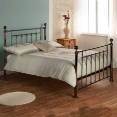 Libra Bedstead Black Chrome With Dual Finials (Multiple Sizes) Libra Bedstead Black Chrome With Dual Finials (Multiple Sizes)