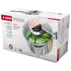 Vista 16cm Draining Glass Lid Saucepan