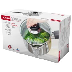 Vista 20cm Draining Glass Lid Saucepan