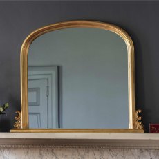Thornby Rectangular Overmantle Mirror Gold
