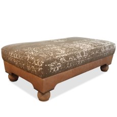 Montana Rectangular Footstool Atacama Nutmeg Leather With Bagru Khaki Montana Rectangular Footstool Atacama Nutmeg Leather With Bagru Khaki