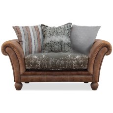 Montana Snuggler Atacama Nutmeg Leather With Bagru Khaki & Chenille Sage Fabric Montana Snuggler Atacama Nutmeg Leather With Bagru Khaki & Chenille Sage Fabric