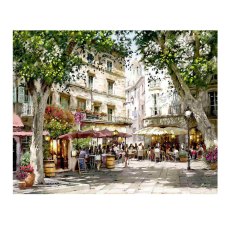 Plaza Café 150cm x 120cm Canvas By Richard Macneil Plaza Café 150cm x 120cm Canvas By Richard Macneil