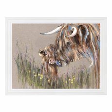 Heather & Buttercup 111cm x 85cm Picture By Louise Luton White Frame Heather & Buttercup 111cm x 85cm Picture By Louise Luton White Frame
