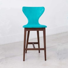 Helga Low Bar Stool Fabric With Walnut Legs Helga Low Bar Stool Fabric With Walnut Legs