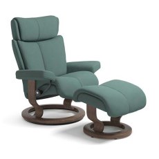 Magic Medium Chair With Classic Base + Footstool Paloma Leather Magic Medium Chair With Classic Base + Footstool Paloma Leather