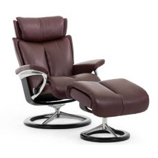 Magic Medium Chair With Signature Base + Footstool Paloma Leather Magic Medium Chair With Signature Base + Footstool Paloma Leather