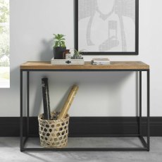 Khan Console Table Rustic Oak