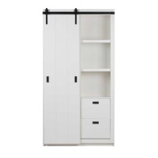 Slide Barn 1 Door + 4 Drawer Wardrobe/Display Cabinet White Slide Barn 1 Door + 4 Drawer Wardrobe/Display Cabinet White