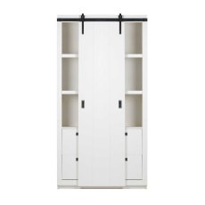 Slide Barn 1 Door + 4 Drawer Wardrobe/Display Cabinet White