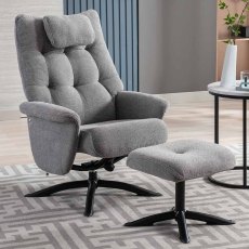 Welles Swivel Recliner & Footstool (Multiple Colours)