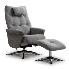 Welles Swivel Recliner & Footstool (Multiple Colours)