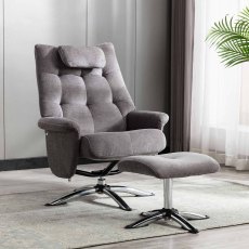 Welles Swivel Recliner & Footstool (Multiple Colours)