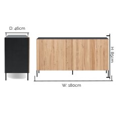 Gravure Sideboard Black With Natural Doors