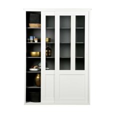 Vince Sliding Door Display Cabinet White
