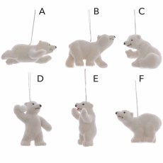 Polar Bear With Flock & Glitter White 8.5cm (Choice Of 6) Polar Bear With Flock & Glitter White 8.5cm (Choice Of 6)