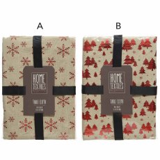 Tablecloth With Snowflake or Christmas Tree White & Red 180cm x 140cm (Choice of 2) Tablecloth With Snowflake or Christmas Tree White & Red 180cm x 140cm (Choice of 2)