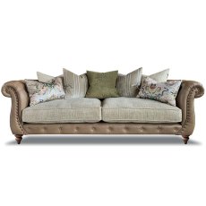 Utopia 3 Seater Sofa Tote Leather & Fabric Mix Option 1 With Studs Utopia 3 Seater Sofa Tote Leather & Fabric Mix Option 1 With Studs