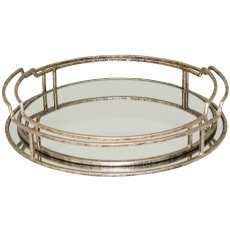 Drina Trays (Set Of 2) Gold Drina Trays (Set Of 2) Gold