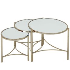 Brookville Nest of Tables (3) Brass Brookville Nest of Tables (3) Brass