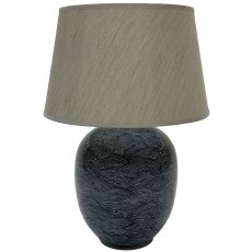 Blue Waves Table Lamp Dark Blue With Taupe Shade Blue Waves Table Lamp Dark Blue With Taupe Shade