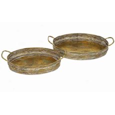 Copley Metal Trays (Set Of 2) Gold Copley Metal Trays (Set Of 2) Gold